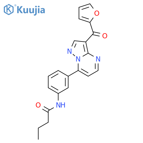 Butanamide, N-[3-[3-(2-furanylcarbonyl)pyrazolo[1,5-a]pyrimidin-7-yl]phenyl]- structure