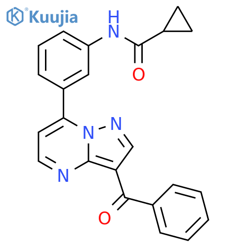Cyclopropanecarboxamide,N-[3-(3-benzoylpyrazolo[1,5-a]pyrimidin-7-yl)phenyl]- structure