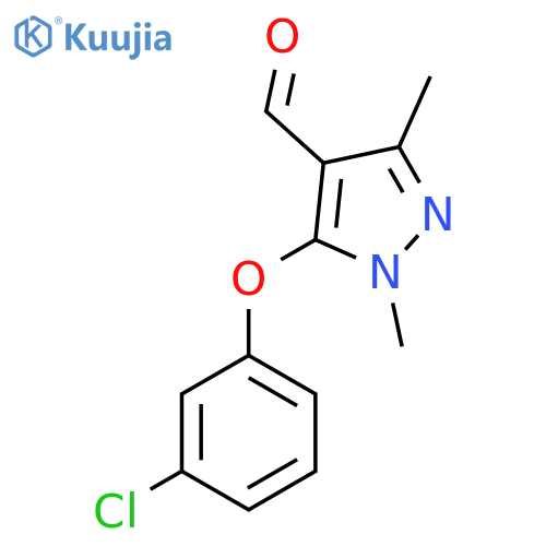 5-(3-Chlorophenoxy)-1,3-dimethyl-1H-pyrazole-4-carbaldehyde structure