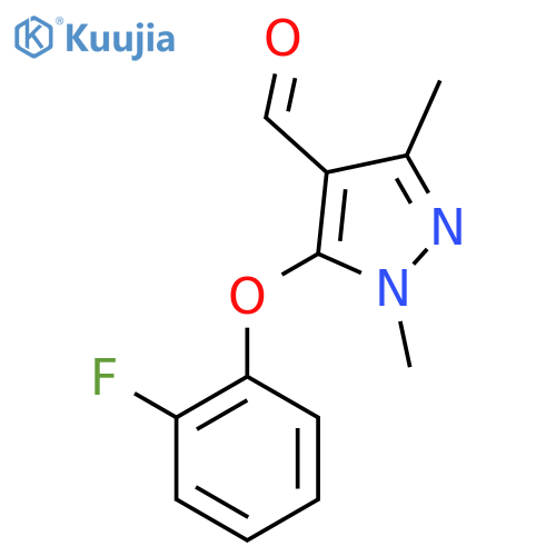 5-(2-fluorophenoxy)-1,3-dimethylpyrazole-4-carbaldehyde structure