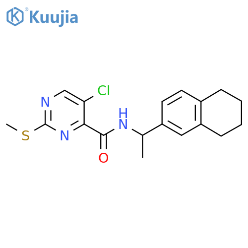 5-chloro-2-(methylsulfanyl)-N-[1-(5,6,7,8-tetrahydronaphthalen-2-yl)ethyl]pyrimidine-4-carboxamide structure