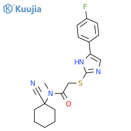 N-(1-cyanocyclohexyl)-2-{[5-(4-fluorophenyl)-1H-imidazol-2-yl]sulfanyl}-N-methylacetamide structure