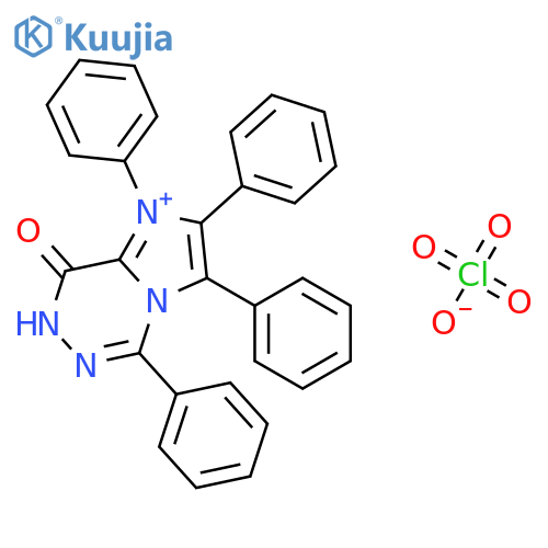 Imidazo[1,2-d][1,2,4]triazinium, 7,8-dihydro-8-oxo-1,2,3,5-tetraphenyl-, perchlorate structure