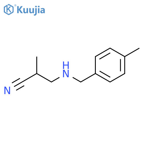 2-methyl-3-{(4-methylphenyl)methylamino}propanenitrile structure