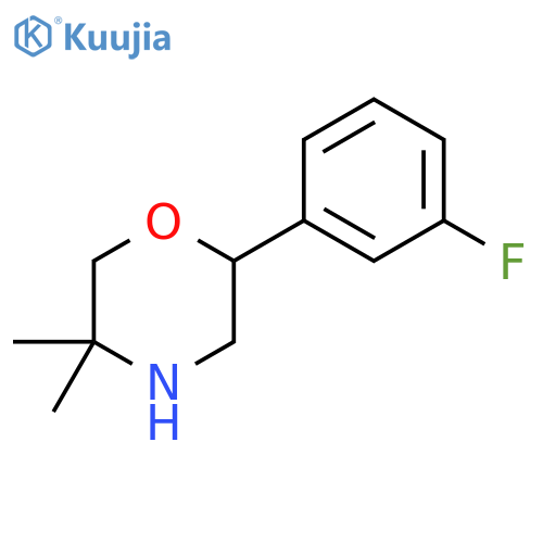 2-(3-Fluorophenyl)-5,5-dimethylmorpholine structure