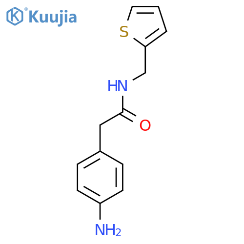 2-(4-aminophenyl)-N-[(thiophen-2-yl)methyl]acetamide structure