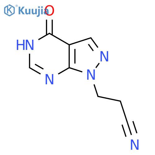 1H-Pyrazolo[3,4-d]pyrimidine-1-propanenitrile, 4,5-dihydro-4-oxo- structure
