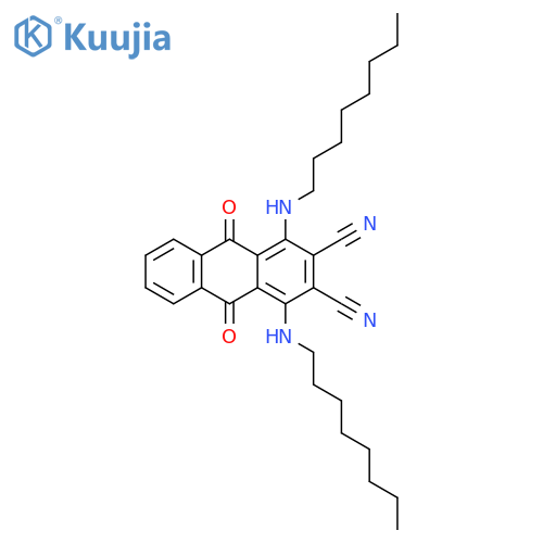 2,3-Anthracenedicarbonitrile,9,10-dihydro-1,4-bis(octylamino)-9,10-dioxo- structure