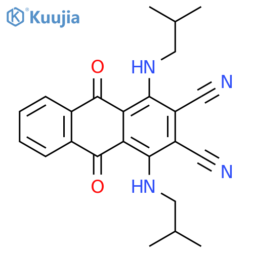2,3-Anthracenedicarbonitrile,9,10-dihydro-1,4-bis[(2-methylpropyl)amino]-9,10-dioxo- structure