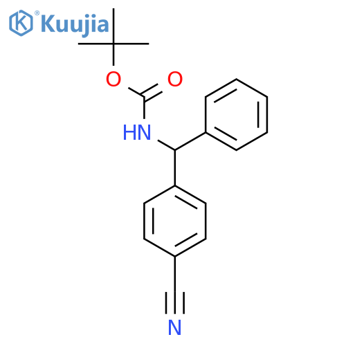 tert-butyl ((4-cyanophenyl)(phenyl)methyl)carbamate structure