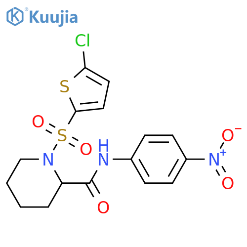 1-[(5-chlorothiophen-2-yl)sulfonyl]-N-(4-nitrophenyl)piperidine-2-carboxamide structure