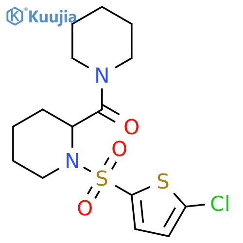 1-(5-chlorothiophen-2-yl)sulfonyl-2-(piperidine-1-carbonyl)piperidine structure