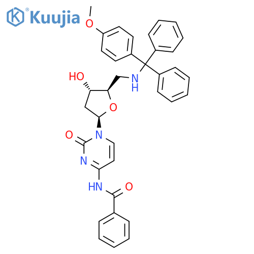 Cytidine, N-benzoyl-2',5'-dideoxy-5'-[[(4-methoxyphenyl)diphenylmethyl]amino]- structure