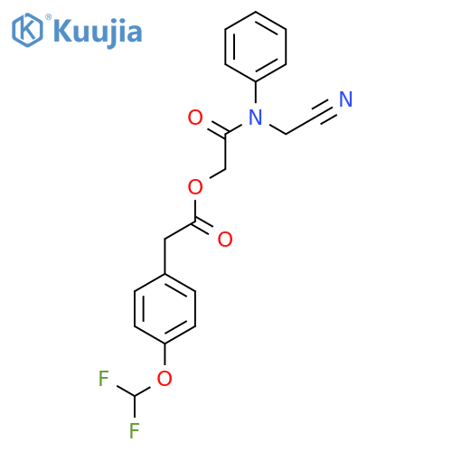 [(Cyanomethyl)(phenyl)carbamoyl]methyl 2-[4-(difluoromethoxy)phenyl]acetate structure