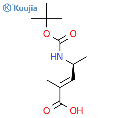 2-Pentenoic acid, 4-[[(1,1-dimethylethoxy)carbonyl]amino]-2-methyl-, (2E,4S)- structure