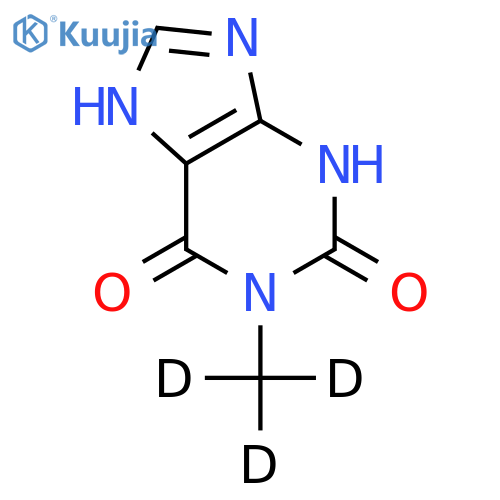 1H-Purine-2,6-dione-2-13C,3,7-dihydro-1-(methyl-d3)- (9CI) structure