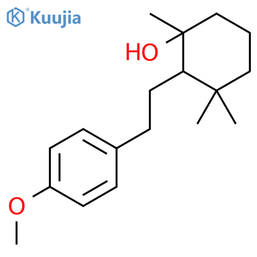 2-[2-(4-methoxyphenyl)ethyl]-1,3,3-trimethylcyclohexan-1-ol structure