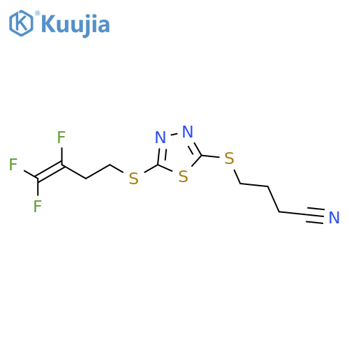 Butanenitrile, 4-[[5-[(3,4,4-trifluoro-3-butenyl)thio]-1,3,4-thiadiazol-2-yl]thio]- structure