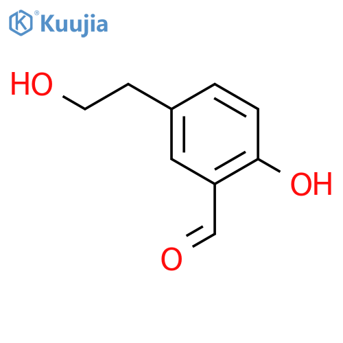 Benzaldehyde, 2-hydroxy-5-(2-hydroxyethyl)- structure