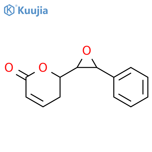 2H-Pyran-2-one, 5,6-dihydro-6-[(2R,3R)-3-phenyloxiranyl]-, (6R)- structure