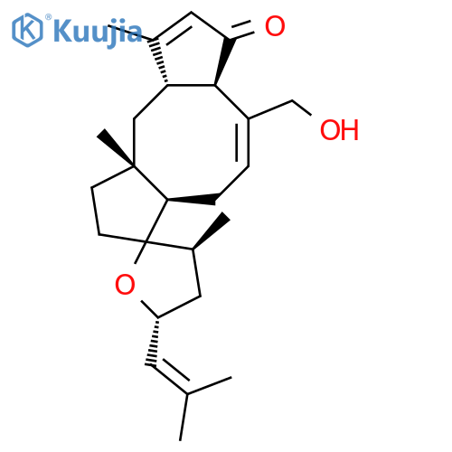 Spiro[dicyclopenta[a,d]cyclooctene-3(7H),2'(3'H)-furan]-7-one,1,2,3a,4,4',5',6a,9a,10,10a-decahydro-6-(hydroxymethyl)-3',9,10a-trimethyl-5'-(2-methyl-1-propen-1-yl)-,(2'S,3'S,3aR,5'R,6aR,9aS,10aR)- structure