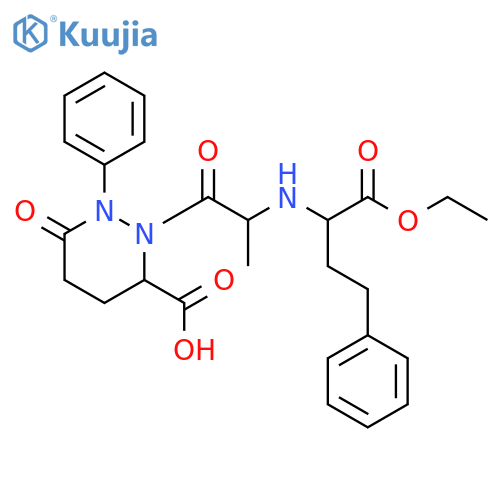 3-Pyridazinecarboxylic acid,2-[2-[[1-(ethoxycarbonyl)-3-phenylpropyl]amino]-1-oxopropyl]hexahydro-6-oxo-1-phenyl- structure