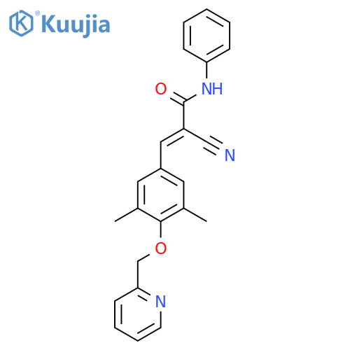 2-cyano-3-{3,5-dimethyl-4-[(pyridin-2-yl)methoxy]phenyl}-N-phenylprop-2-enamide structure