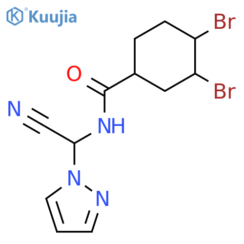 Cyclohexanecarboxamide, 3,4-dibromo-N-(cyano-1H-pyrazol-1-ylmethyl)- structure