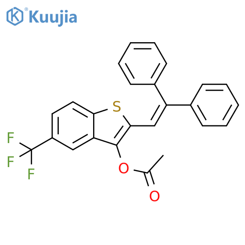 Benzo[b]thiophene-3-ol, 2-(2,2-diphenylethenyl)-5-(trifluoromethyl)-,acetate structure
