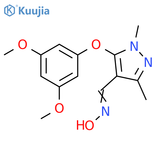 1H-Pyrazole-4-carboxaldehyde,5-(3,5-dimethoxyphenoxy)-1,3-dimethyl-, oxime structure