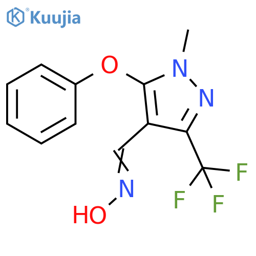 1H-Pyrazole-4-carboxaldehyde, 1-methyl-5-phenoxy-3-(trifluoromethyl)-,oxime structure