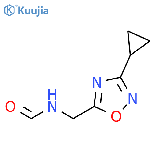 N-[(3-cyclopropyl-1,2,4-oxadiazol-5-yl)methyl]formamide structure