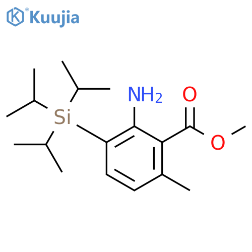 Benzoic acid, 2-amino-6-methyl-3-[tris(1-methylethyl)silyl]-, methyl ester structure