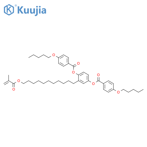 Benzoic acid, 4-(pentyloxy)-, 2-[11-[(2-methyl-1-oxo-2-propenyl)oxy]undecyl]-1,4-phenylene ester (9CI) structure