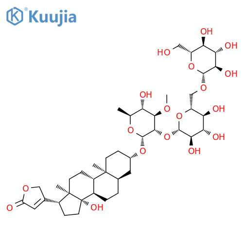 Card-20(22)-enolide,3-[(O-b-D-glucopyranosyl-(1&reg;6)-O-b-D-glucopyranosyl-(1&reg;2)-6-deoxy-3-O-methyl-a-L-glucopyranosyl)oxy]-14-hydroxy-, (3b,5b)- (9CI) structure