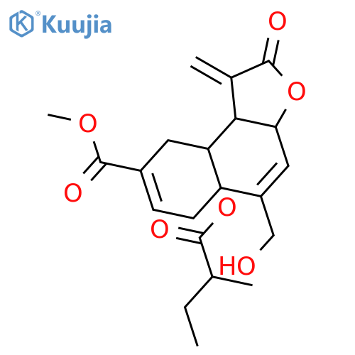 Cyclodeca[b]furan-6-carboxylicacid,2,3,3a,4,5,8,9,11a-octahydro-10-(hydroxymethyl)-3-methylene-4-(2-methyl-1-oxobutoxy)-2-oxo-,methyl ester (9CI) structure