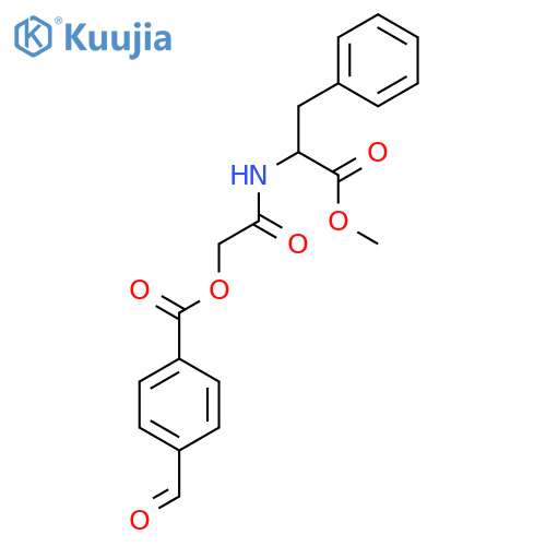 [2-[(1-Methoxy-1-oxo-3-phenylpropan-2-yl)amino]-2-oxoethyl] 4-formylbenzoate structure