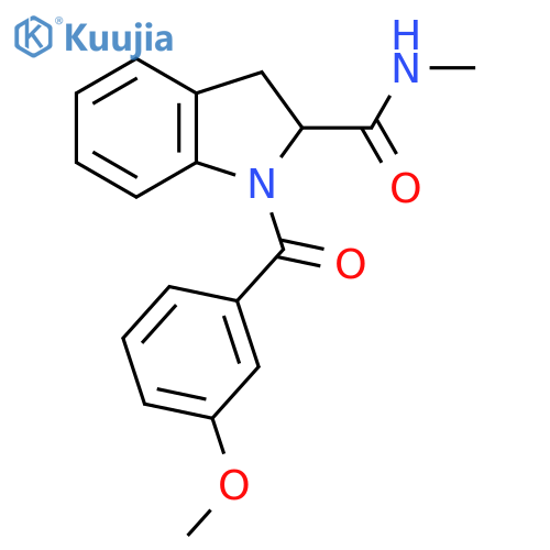 1-(3-methoxybenzoyl)-N-methyl-2,3-dihydro-1H-indole-2-carboxamide structure