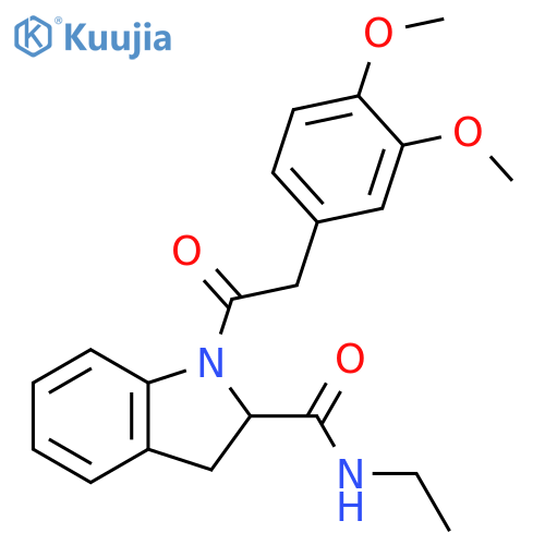 1-[2-(3,4-dimethoxyphenyl)acetyl]-N-ethyl-2,3-dihydro-1H-indole-2-carboxamide structure