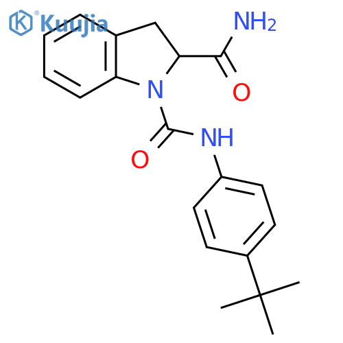 N1-(4-tert-butylphenyl)-2,3-dihydro-1H-indole-1,2-dicarboxamide structure