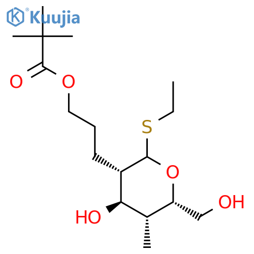 D-Idopyranoside, ethyl 2,4-dideoxy-2-[3-(2,2-dimethyl-1-oxopropoxy)propyl]-4-methyl-1-thio- structure