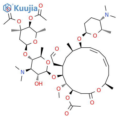 Leucomycin V,9-O-[(2R,5S,6R)-5-(dimethylamino)tetrahydro-6-methyl-2H-pyran-2-yl]-,3,3B,4B-triacetate structure