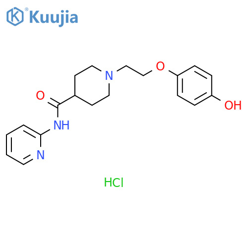 4-Piperidinecarboxamide, 1-[2-(4-hydroxyphenoxy)ethyl]-N-2-pyridinyl-, hydrochloride (1:2) structure