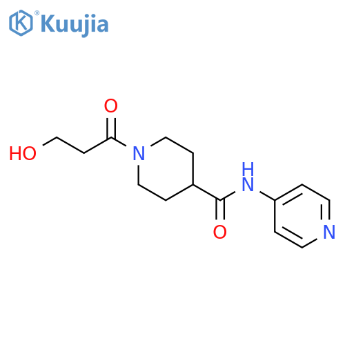 4-Piperidinecarboxamide, 1-(3-hydroxy-1-oxopropyl)-N-4-pyridinyl- structure