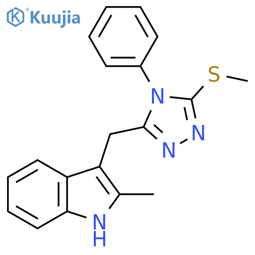1H-Indole,2-methyl-3-[[5-(methylthio)-4-phenyl-4H-1,2,4-triazol-3-yl]methyl]- structure