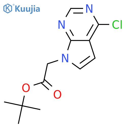 tert-butyl 2-{4-chloro-7H-pyrrolo2,3-dpyrimidin-7-yl}acetate structure