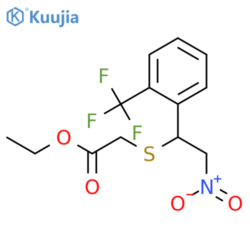 Acetic acid, [[2-nitro-1-[2-(trifluoromethyl)phenyl]ethyl]thio]-, ethyl ester structure
