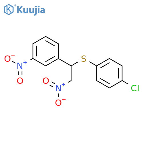 Benzene, 1-[1-[(4-chlorophenyl)thio]-2-nitroethyl]-3-nitro- structure