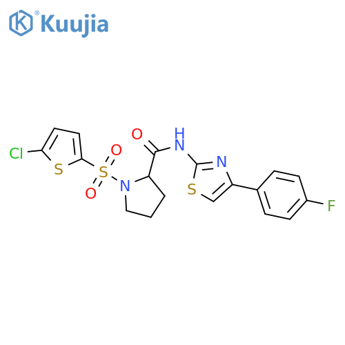 1-[(5-chlorothiophen-2-yl)sulfonyl]-N-[4-(4-fluorophenyl)-1,3-thiazol-2-yl]pyrrolidine-2-carboxamide structure