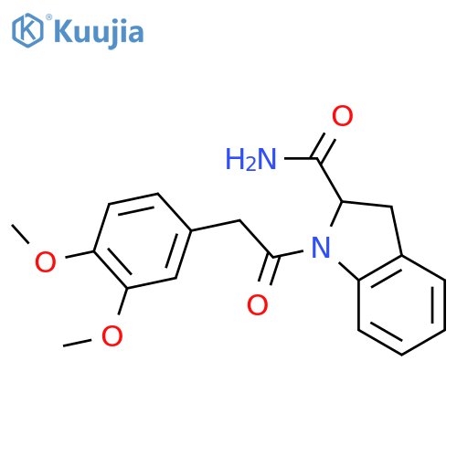 1-(2-(3,4-Dimethoxyphenyl)acetyl)indoline-2-carboxamide structure